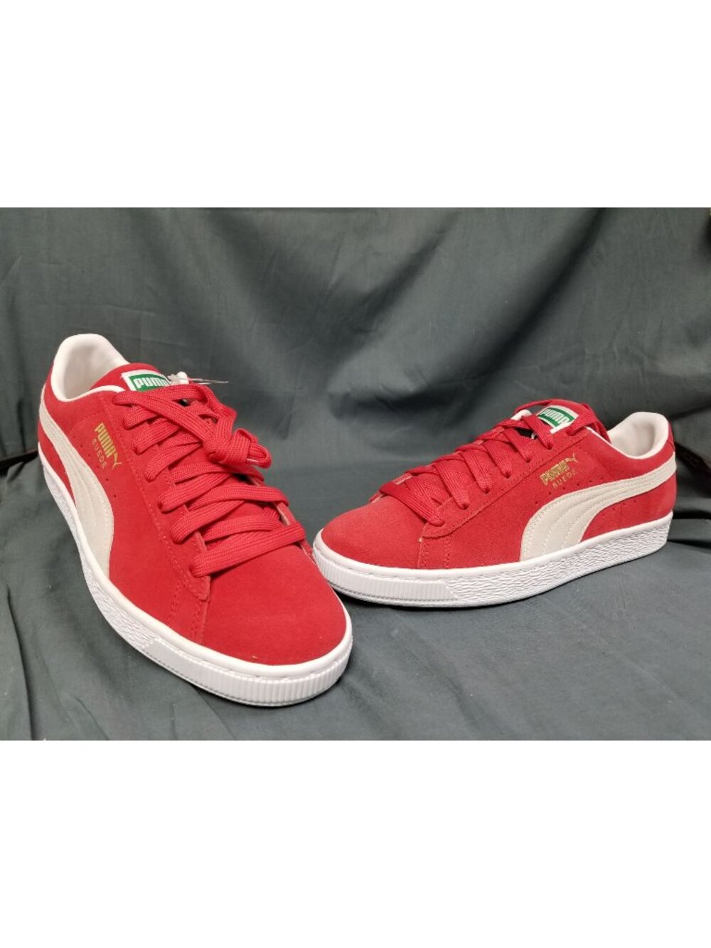 Puma Suede Classic XXI Jr Sneakers Risk Red Puma White Boys Size 6.5 NEW NO BOX!
